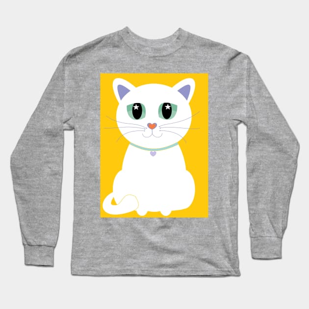 Only One White Kitty Long Sleeve T-Shirt by JeanGregoryEvans1